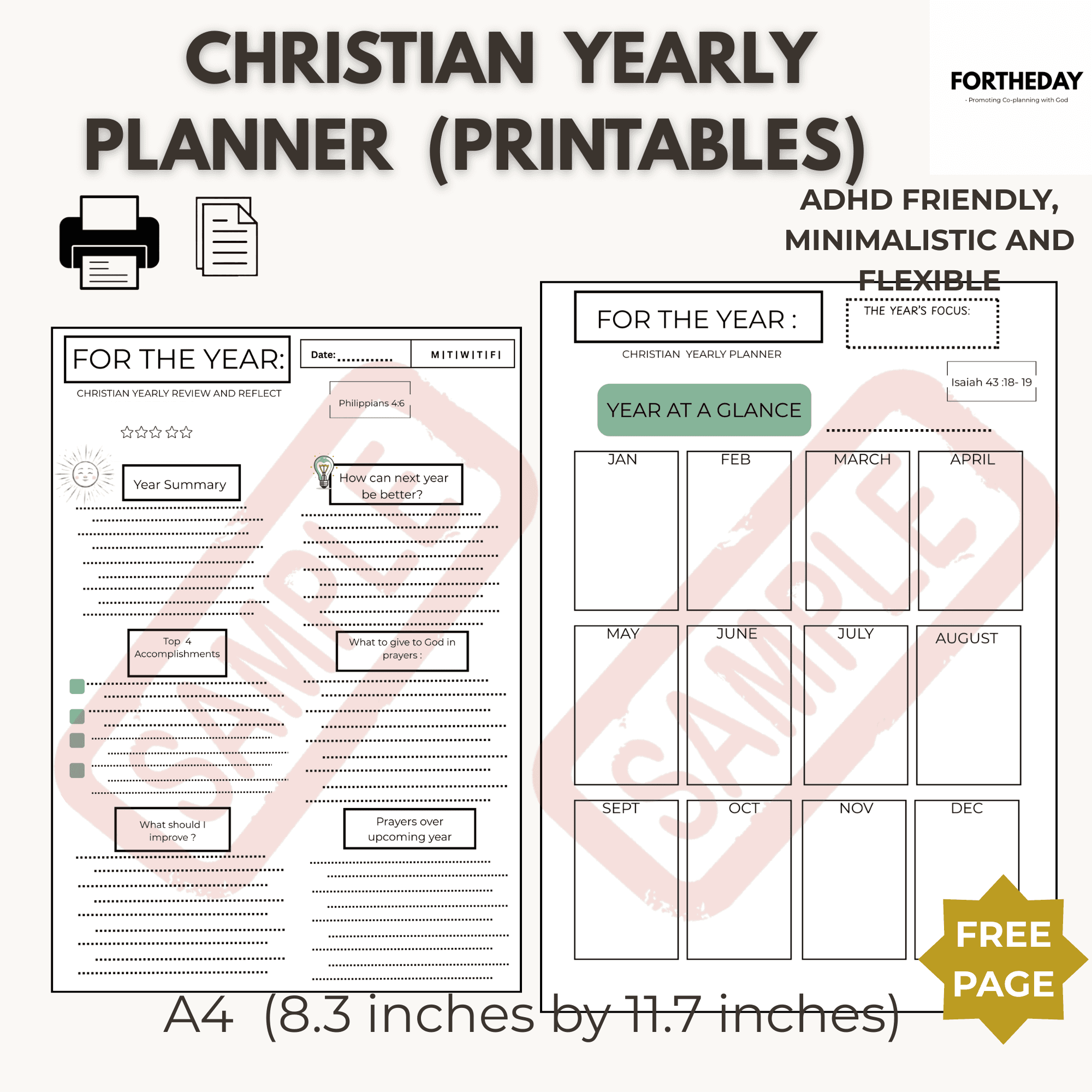 FORTHEDAY YEARLY PLANNER